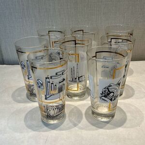 Vtg Osborne Kemper Thomas Oil Refinery Glasses Tumblers Set Drinkware Industrial